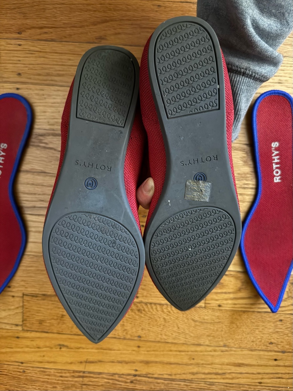 Rothy's the Point Red Pointed Toe Flats - Picture 3 of 4